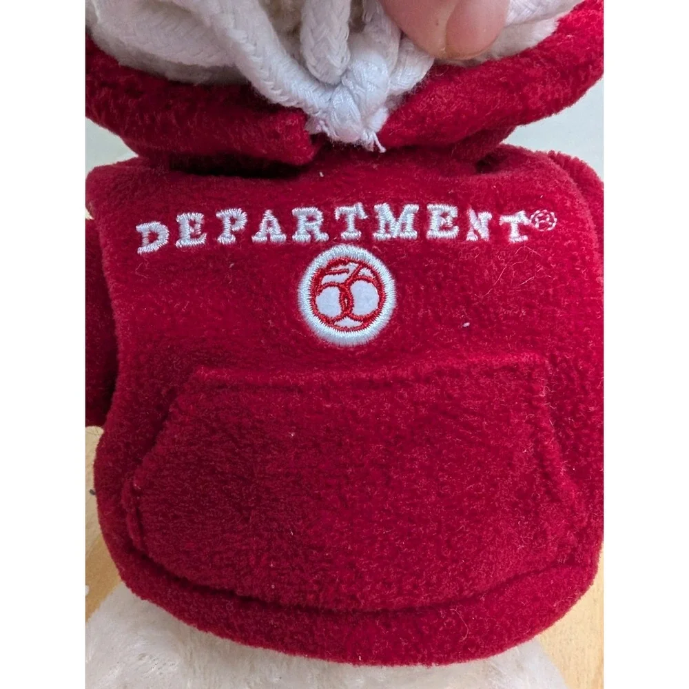 Department 56 White Stuffed‎ Bear And Red Hoodie No Pin Or Tags 2003